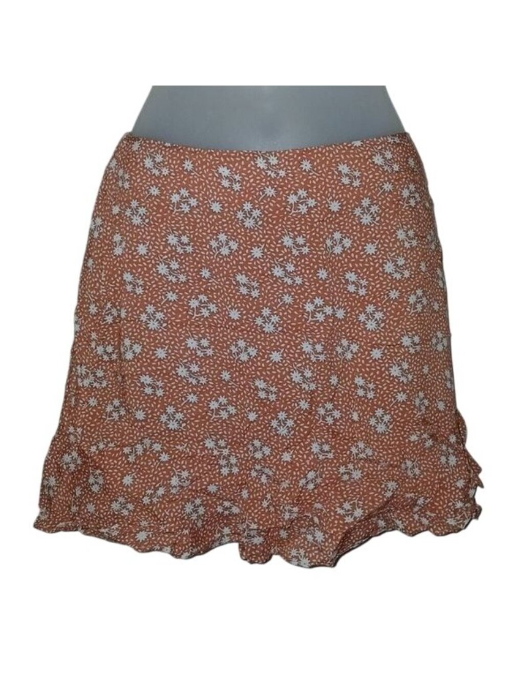 Lulus Admire You Orange Floral Ditsy Ruffle Mini Skirt